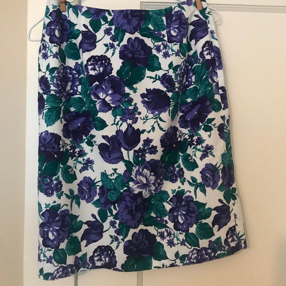Vintage 90s- Floral high waist skirt- Sz 6